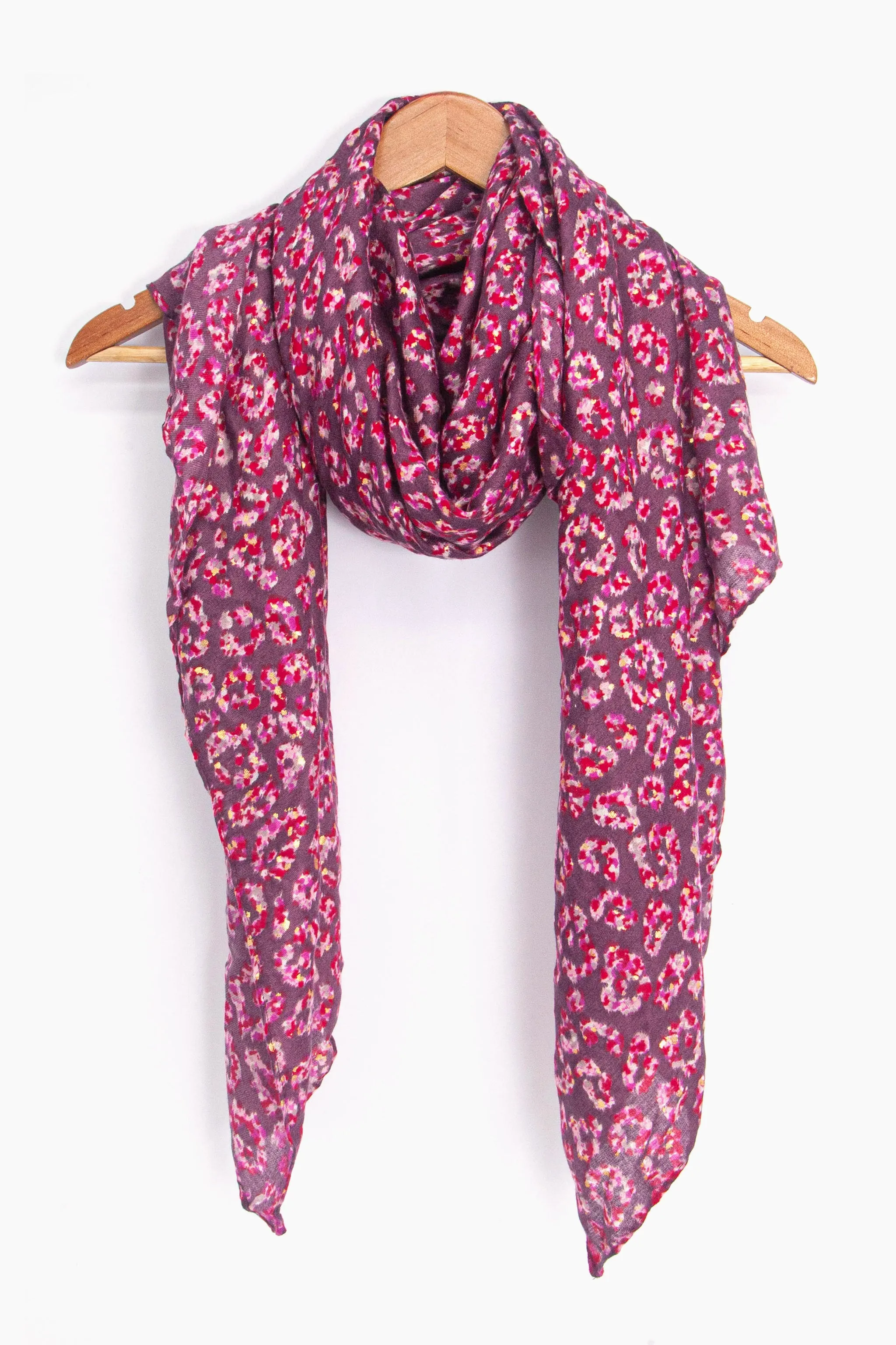 Kim Lightweight Scarf - Fuchsia, Animal Foil