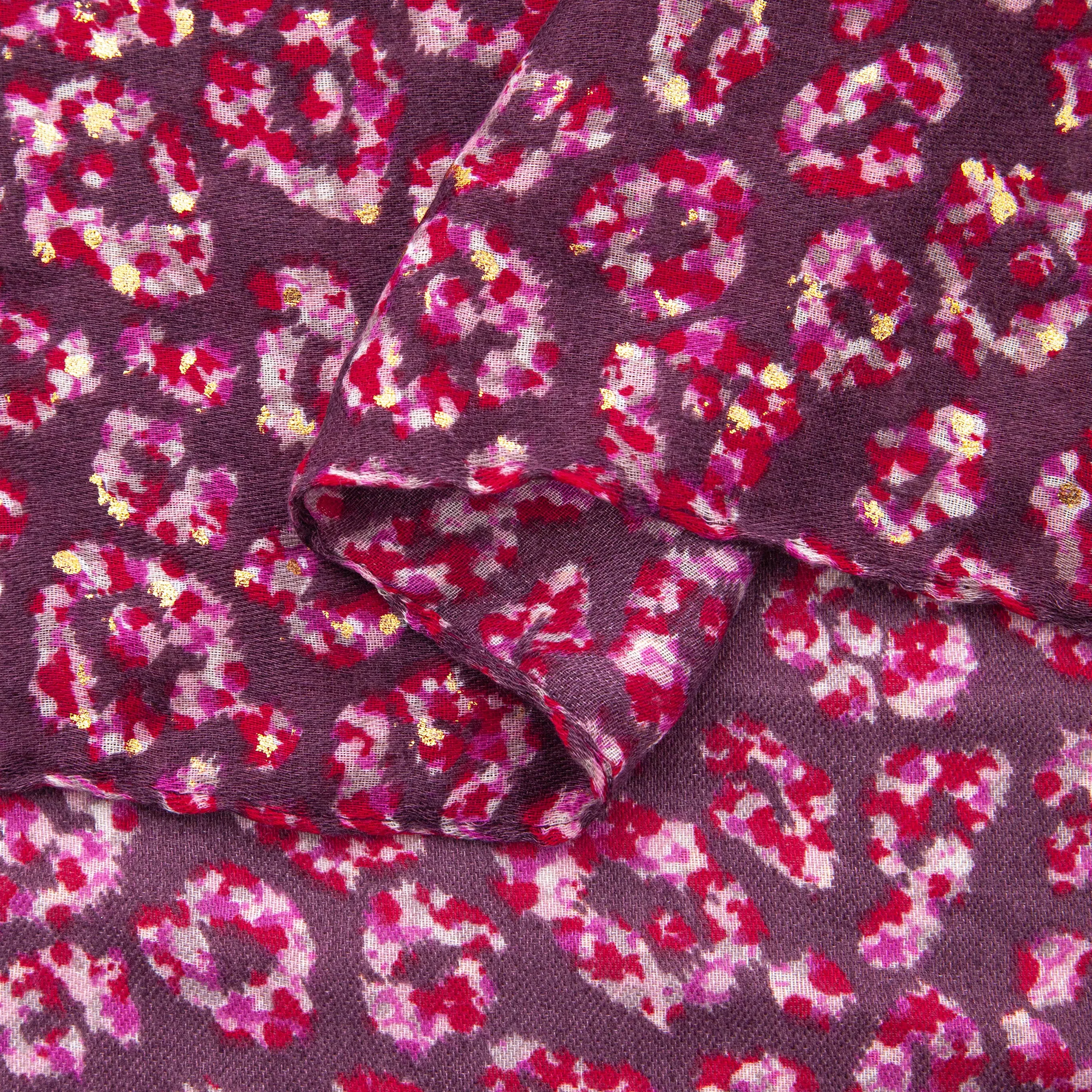 Kim Lightweight Scarf - Fuchsia, Animal Foil