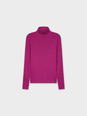 Knit Ribbed Turtleneck-Magenta