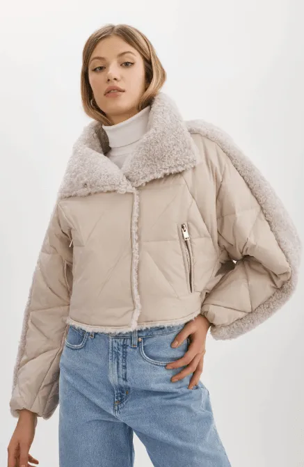 Lamarque Sharon Puffer Jacket in Light grey