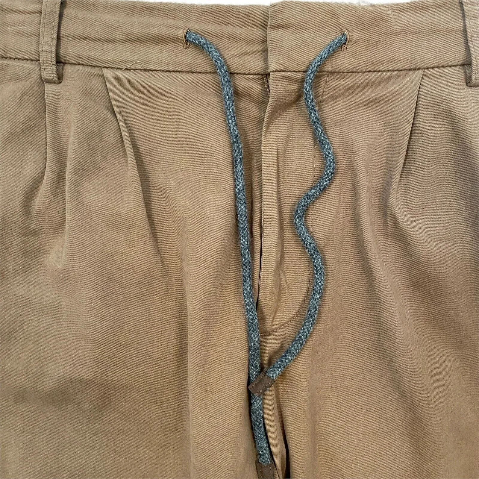 Leisure Fit Brown Drawstring Chino Pants