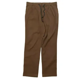 Leisure Fit Brown Drawstring Chino Pants