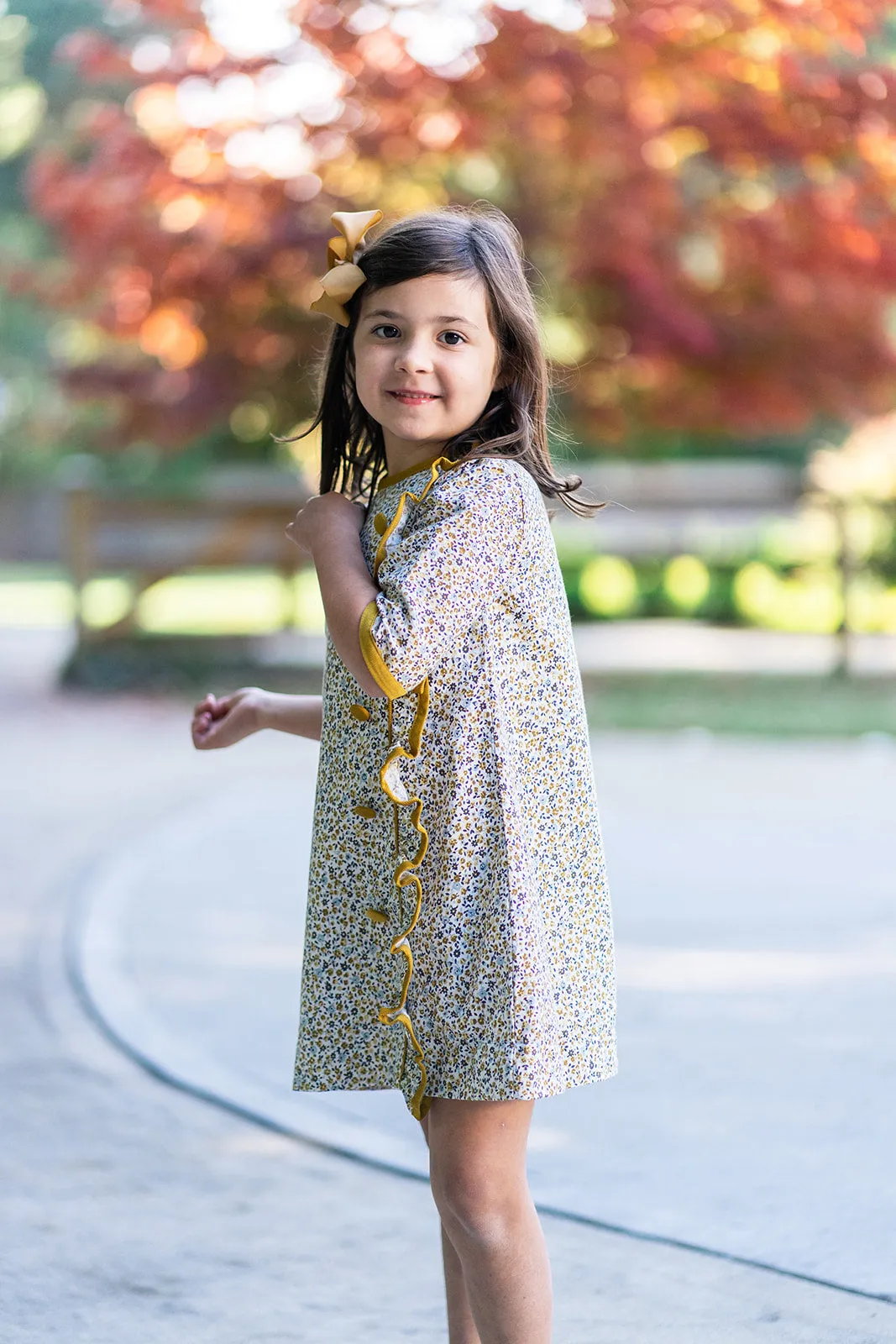 Leo & Lola A Line floral viella girl's dress