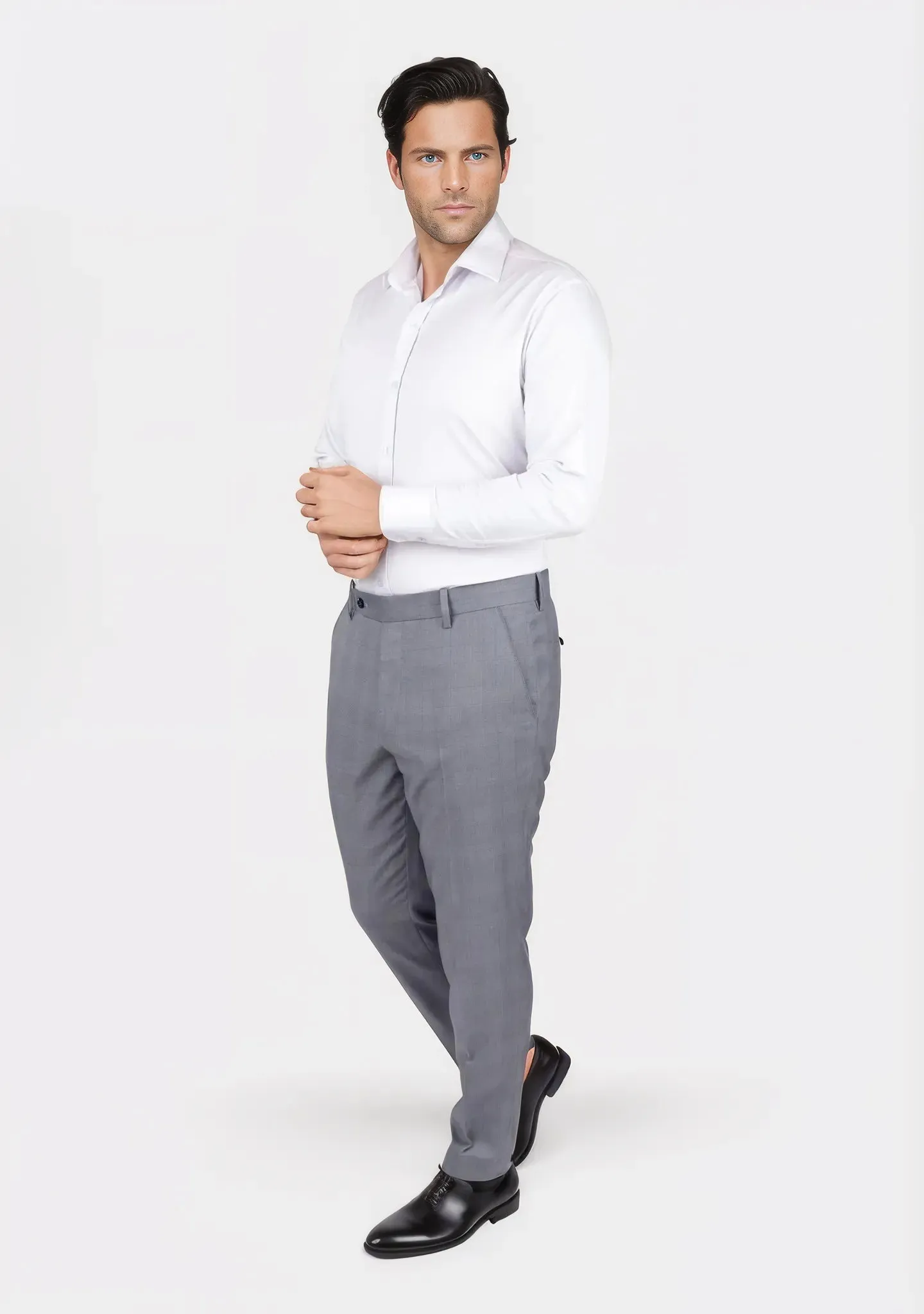 Light Grey Prince of Wales Pants