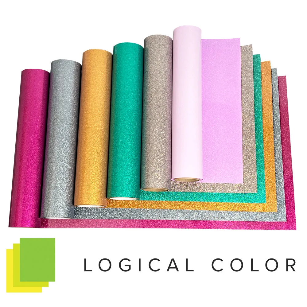 Logical Color GlitterSOFT - Glitter Heat Transfer Vinyl Sheets- 10 in x 36 in