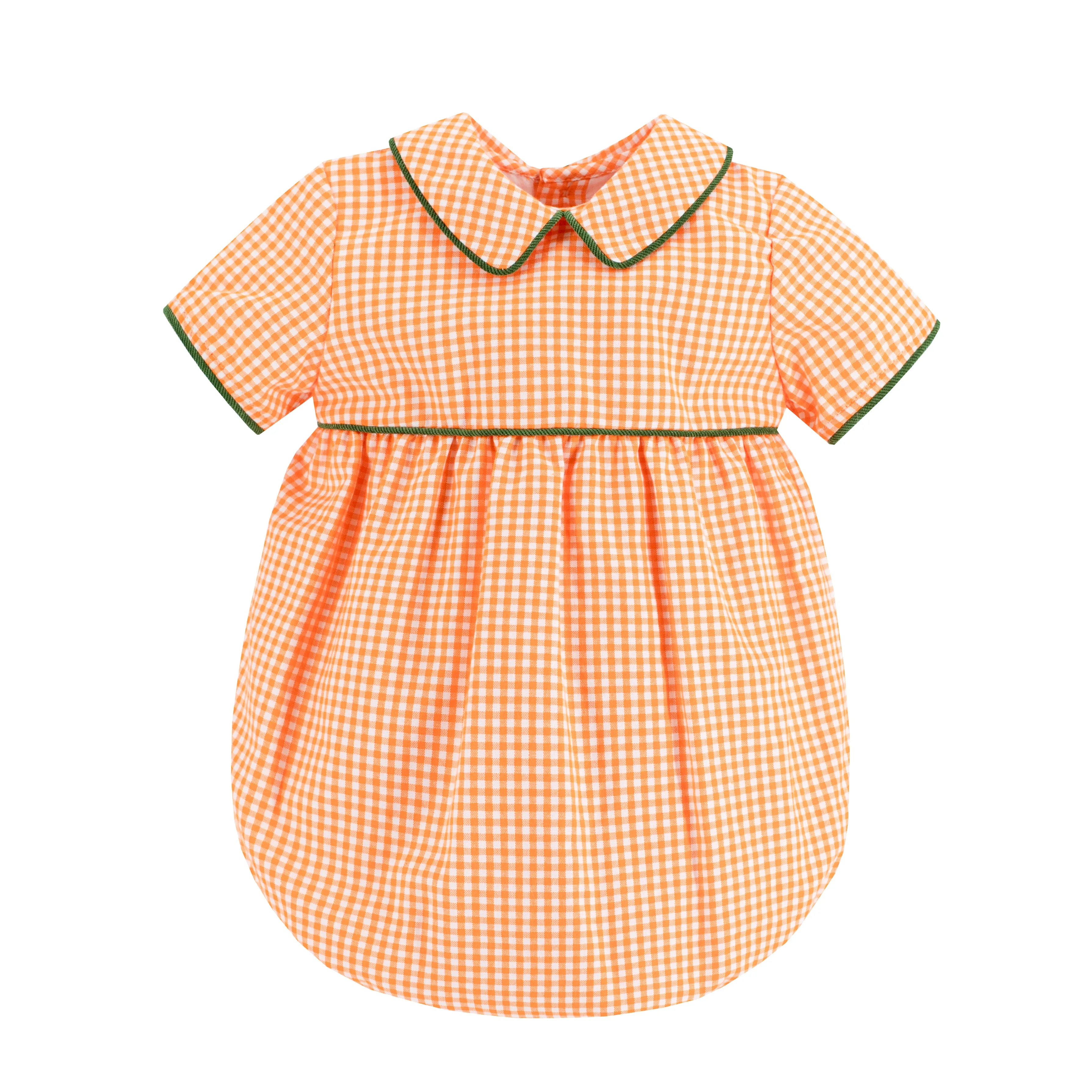 Lucas Boy Bubble - Orange Gingham