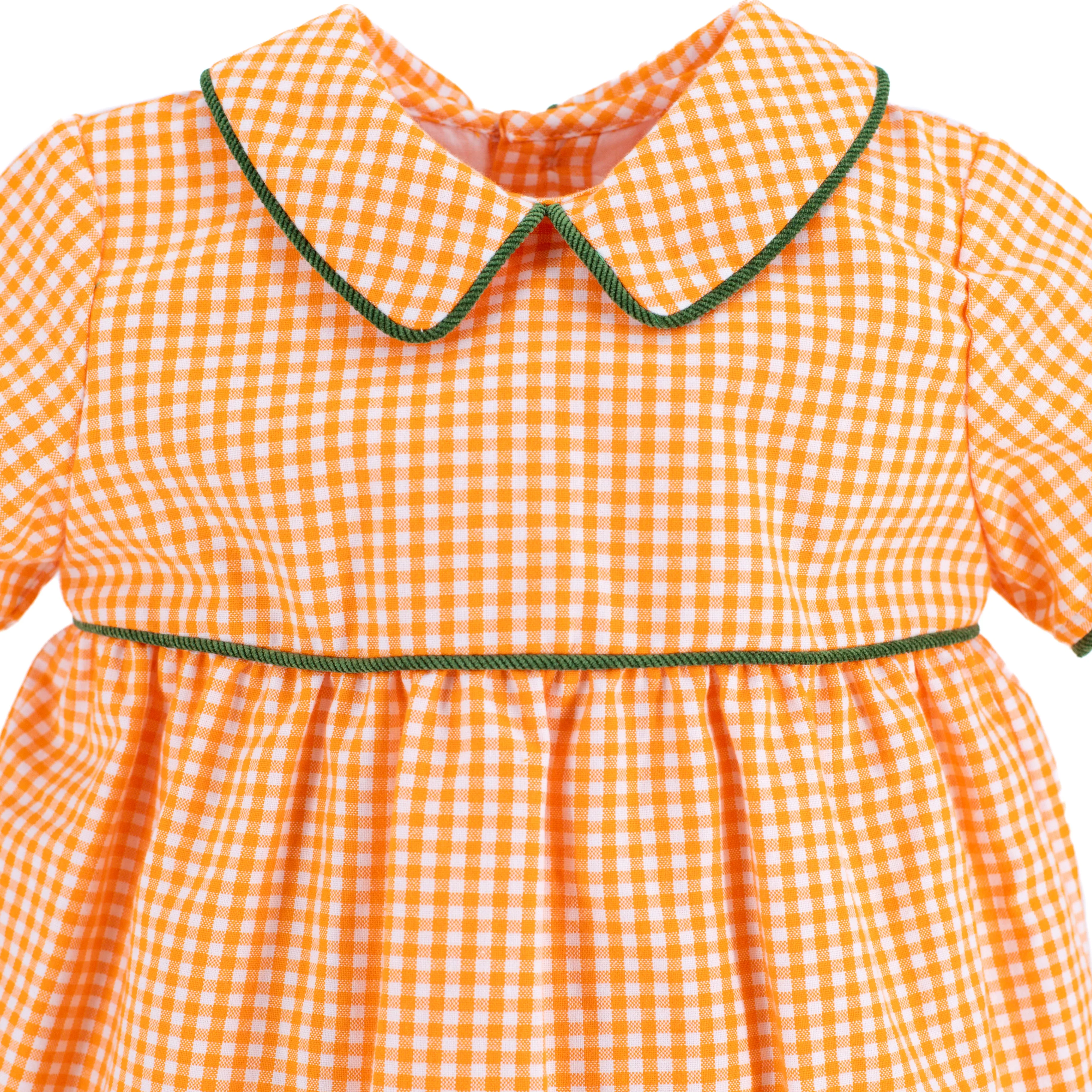 Lucas Boy Bubble - Orange Gingham