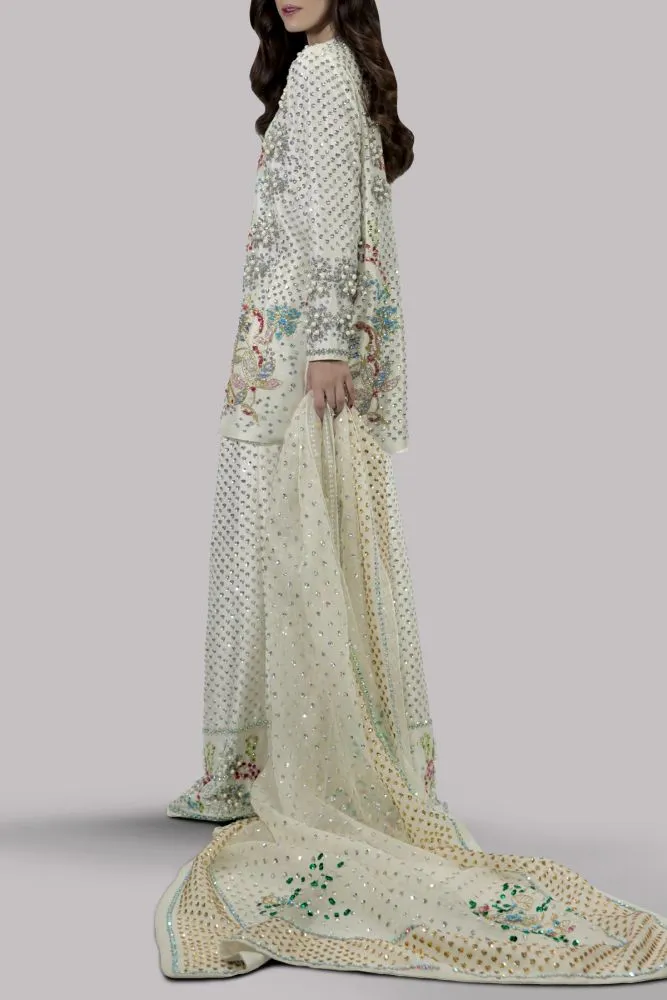 Luxe Edit '23 - Egret Embellished Raw Silk Set