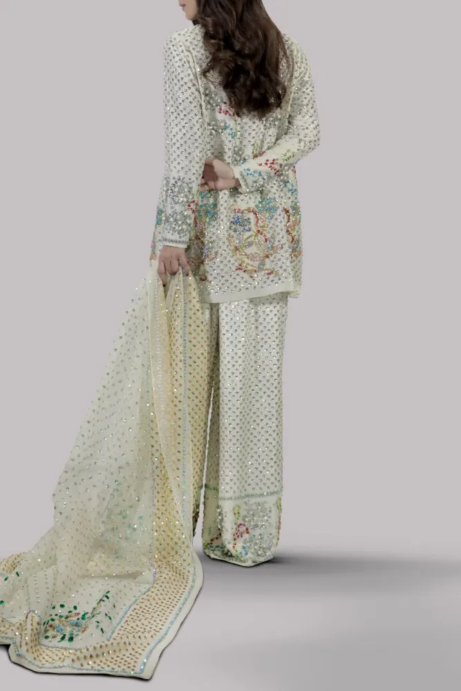 Luxe Edit '23 - Egret Embellished Raw Silk Set