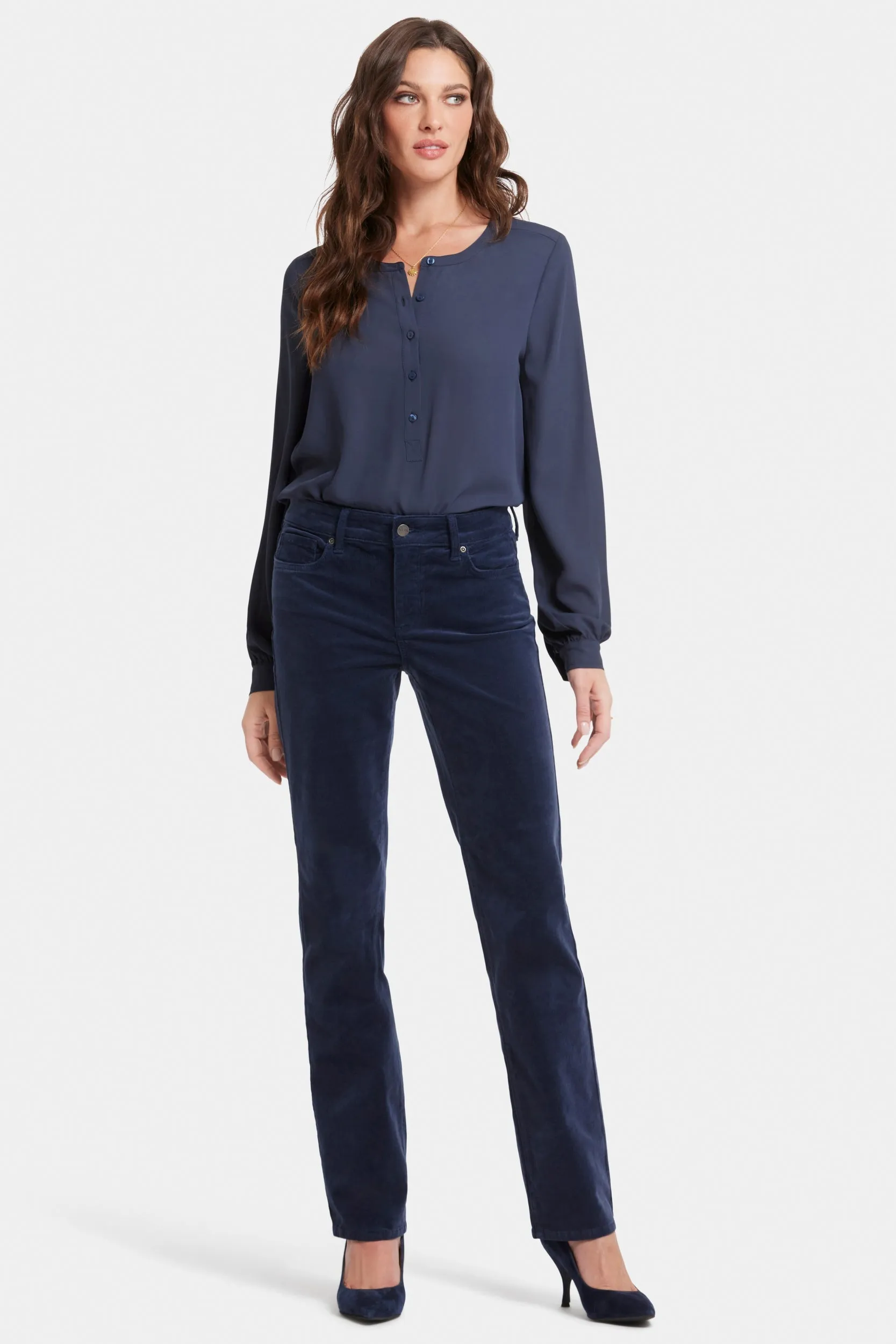 Marilyn Straight Corduroy Trouser Blue | Starless Sky