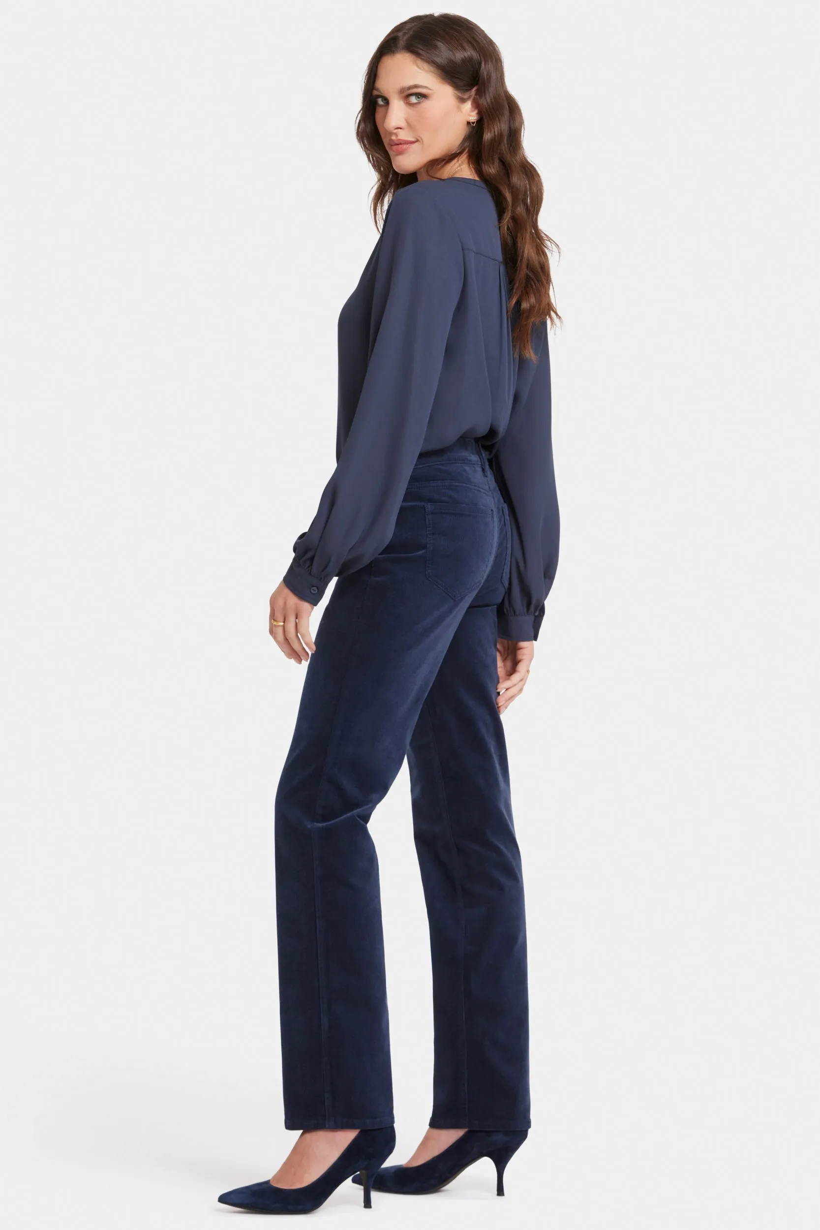 Marilyn Straight Corduroy Trouser Blue | Starless Sky