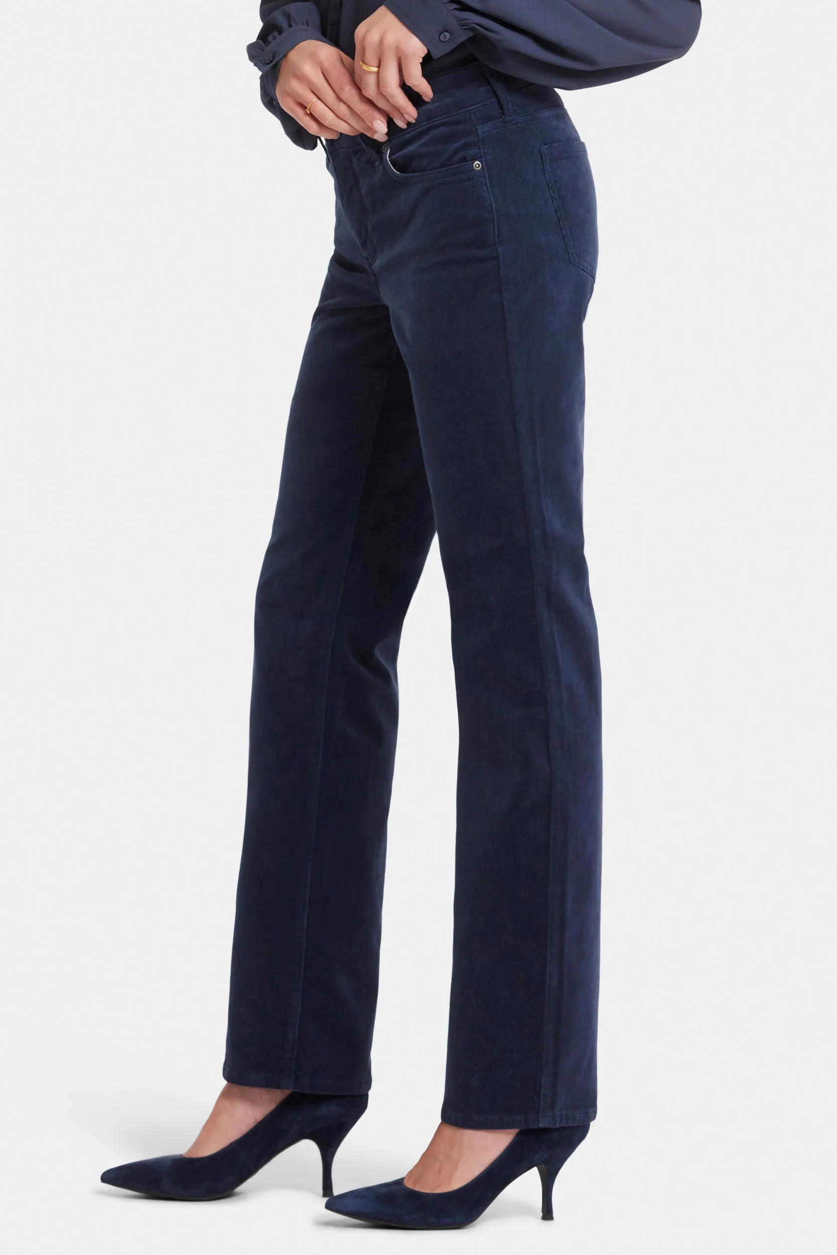 Marilyn Straight Corduroy Trouser Blue | Starless Sky