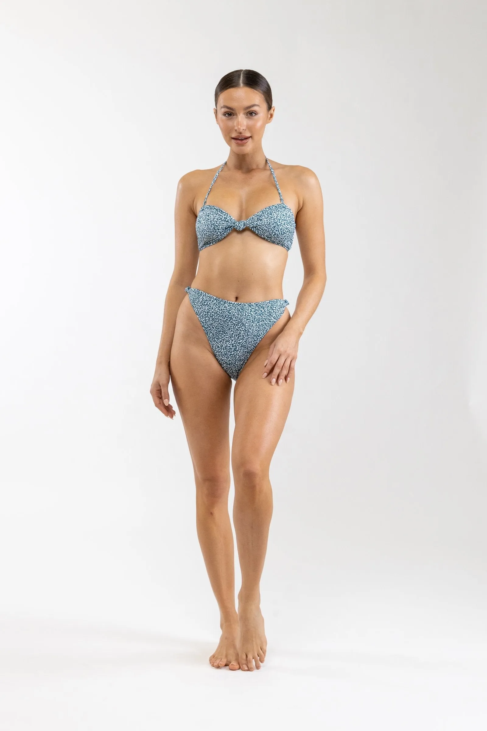 Masina Knotted Bandeau Top Teal