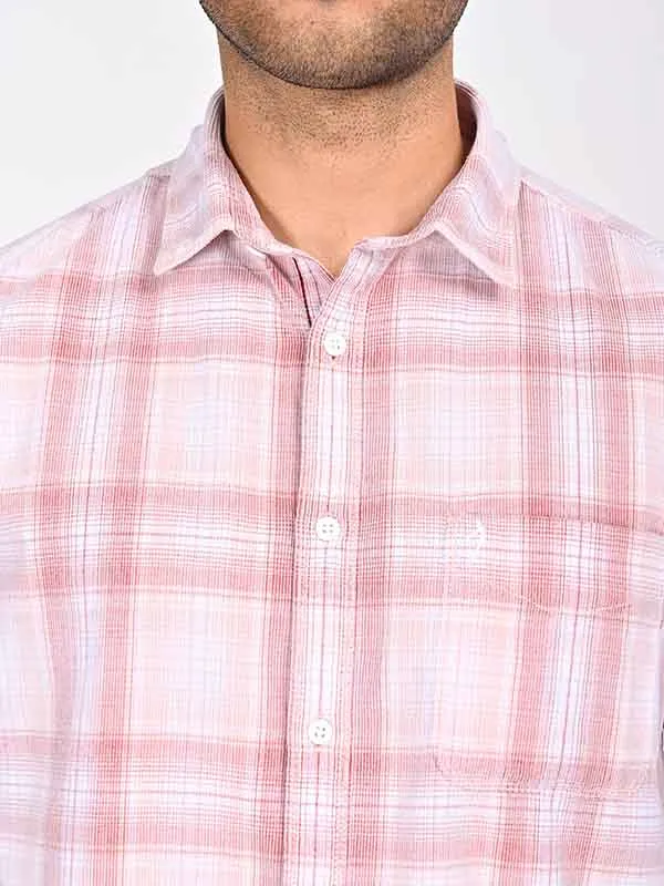 Men Checked Half Sleeve Cotton Shirt