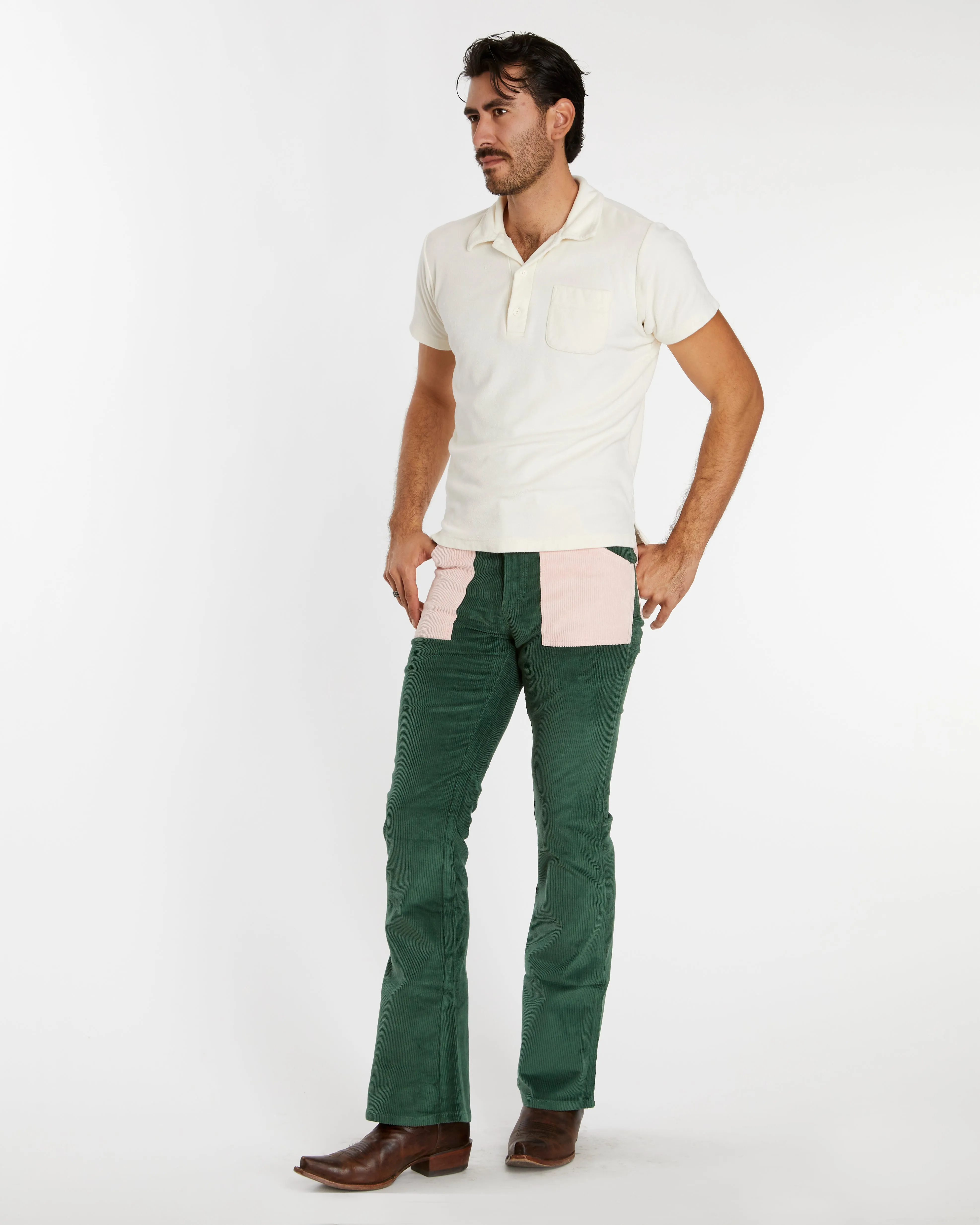 Men's Bell Bottom (Forest Green/Powder Pink)