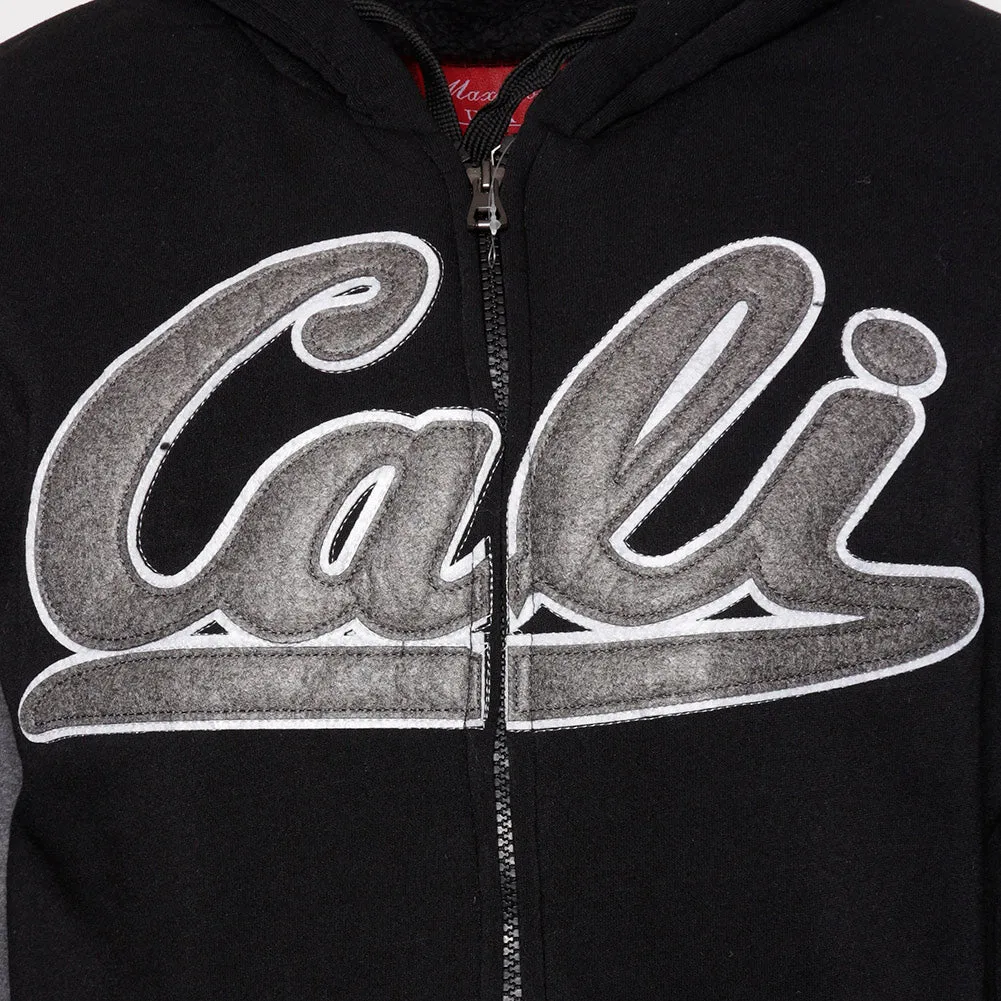 Mens Sweatshirt Hoodie Jacket Graphic Cali Sherpa Lining Zip Up