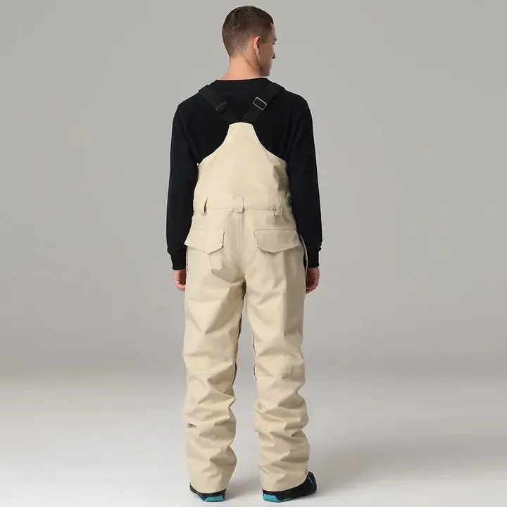 Men's Winter Windproof High Waist Overalls Ski Bibs Pants