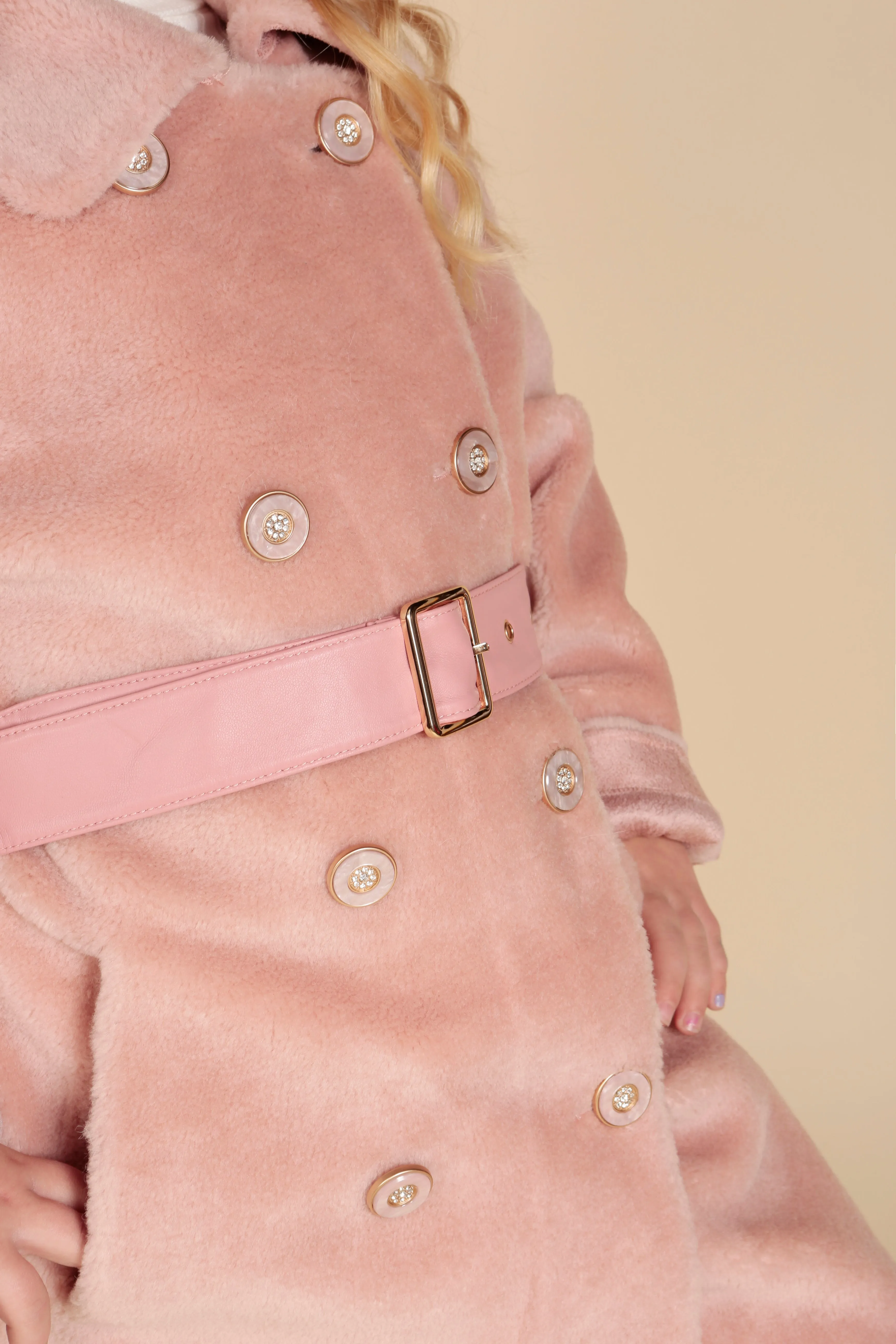 'Mini' 'Loren' Wool Coat in Rosa