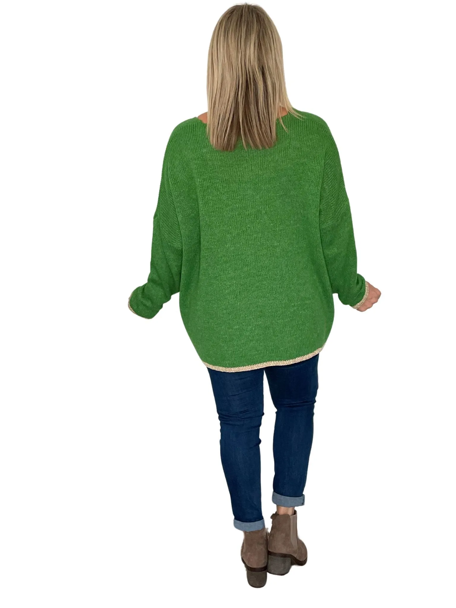 Naisha Star Wool Mix V-Neck Jumper