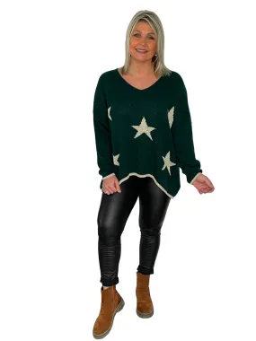 Naisha Star Wool Mix V-Neck Jumper