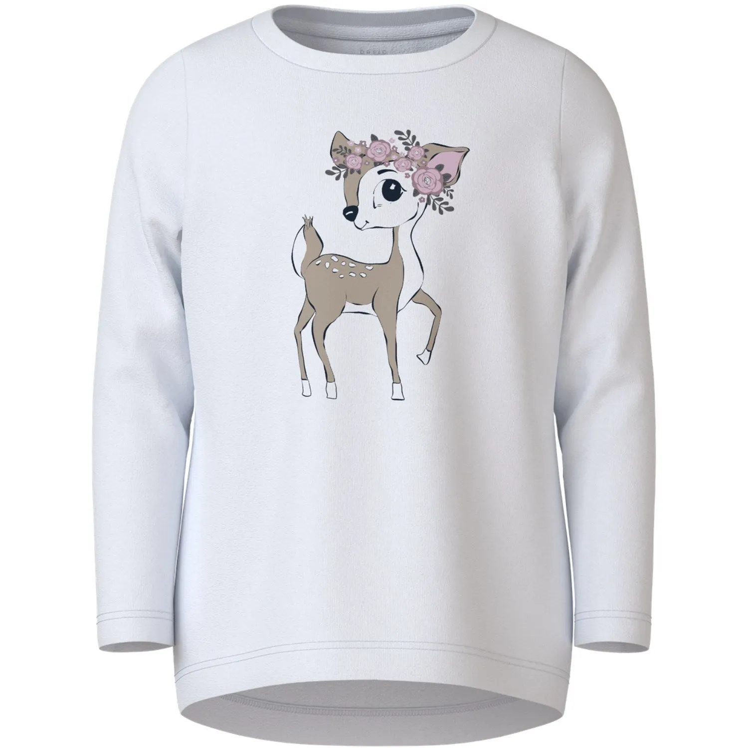 Name It Bright White Flower Deer Vix Blouse