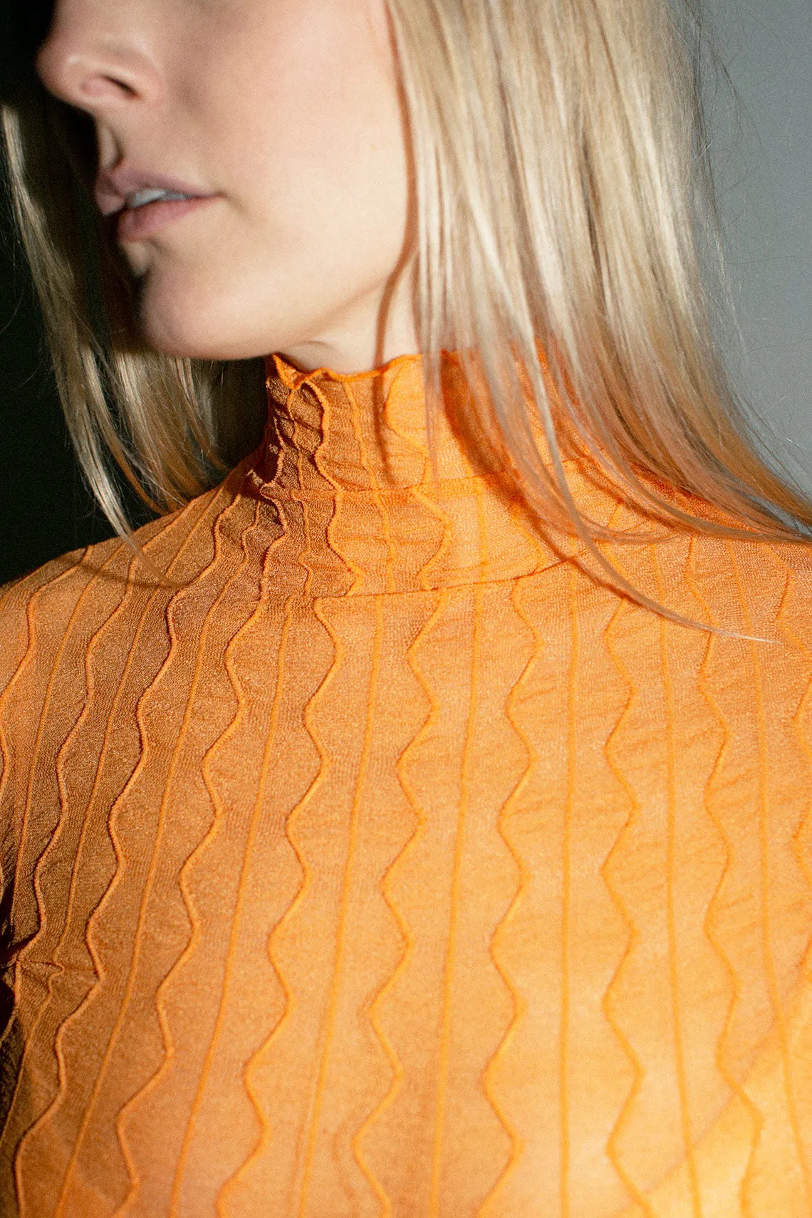 Orange Ross Mesh Top