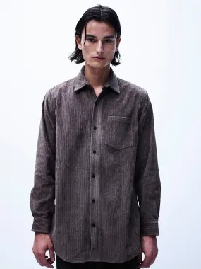 Oversized Artist's Shirt in Smoke Corduroy