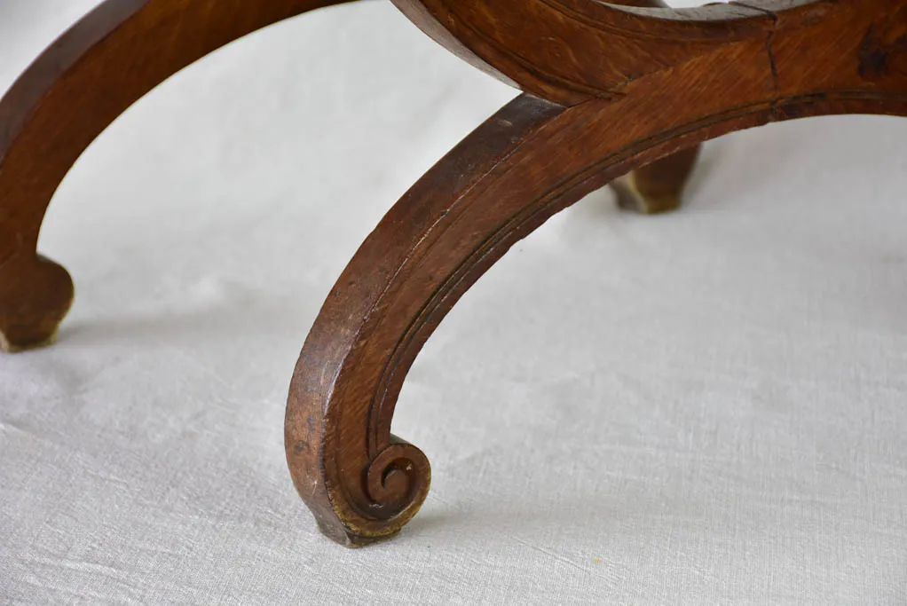 Pair of 19th Century French foot rests - oak & green velour