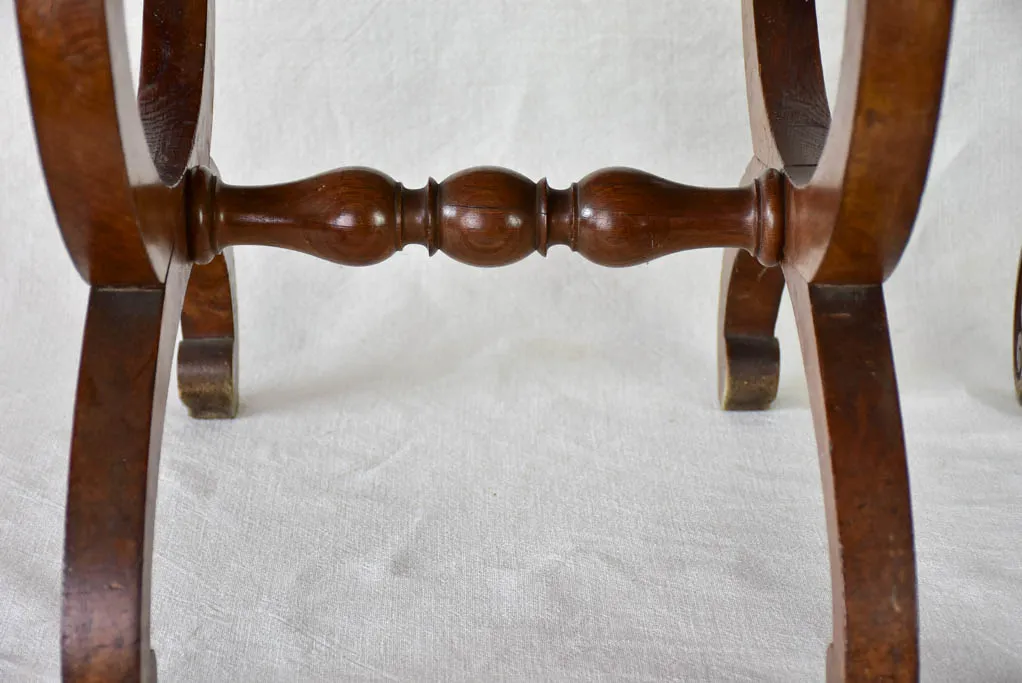 Pair of 19th Century French foot rests - oak & green velour