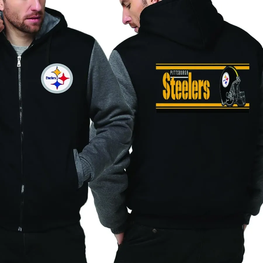 Pittsburgh steelers Fan Jacket| Nfl steelers Fan Fleece Varsity Jackets Pullover (4 Colors)