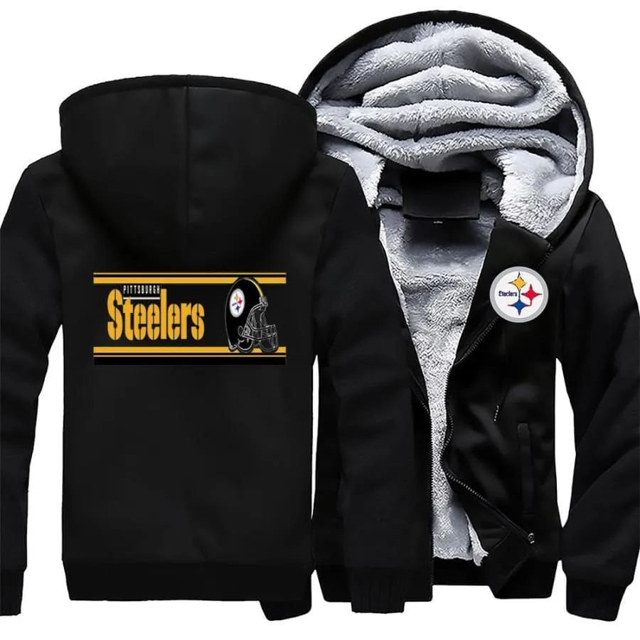 Pittsburgh steelers Fan Jacket| Nfl steelers Fan Fleece Varsity Jackets Pullover (4 Colors)