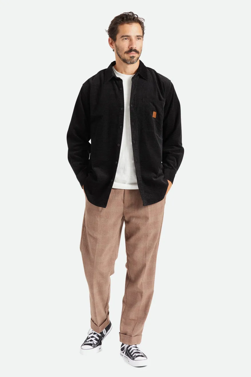 Porter L/S Waffle Corduroy - Black