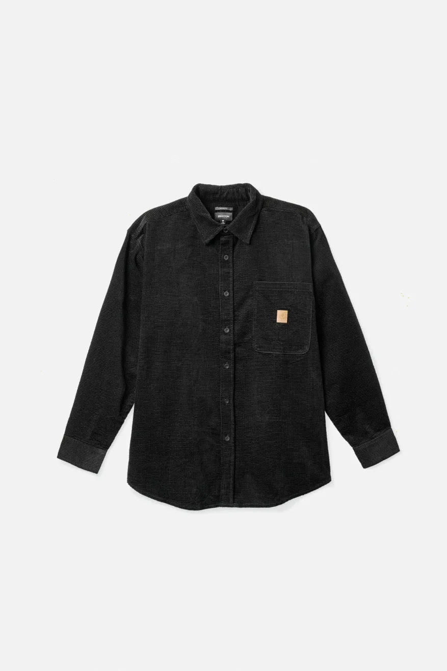 Porter L/S Waffle Corduroy - Black