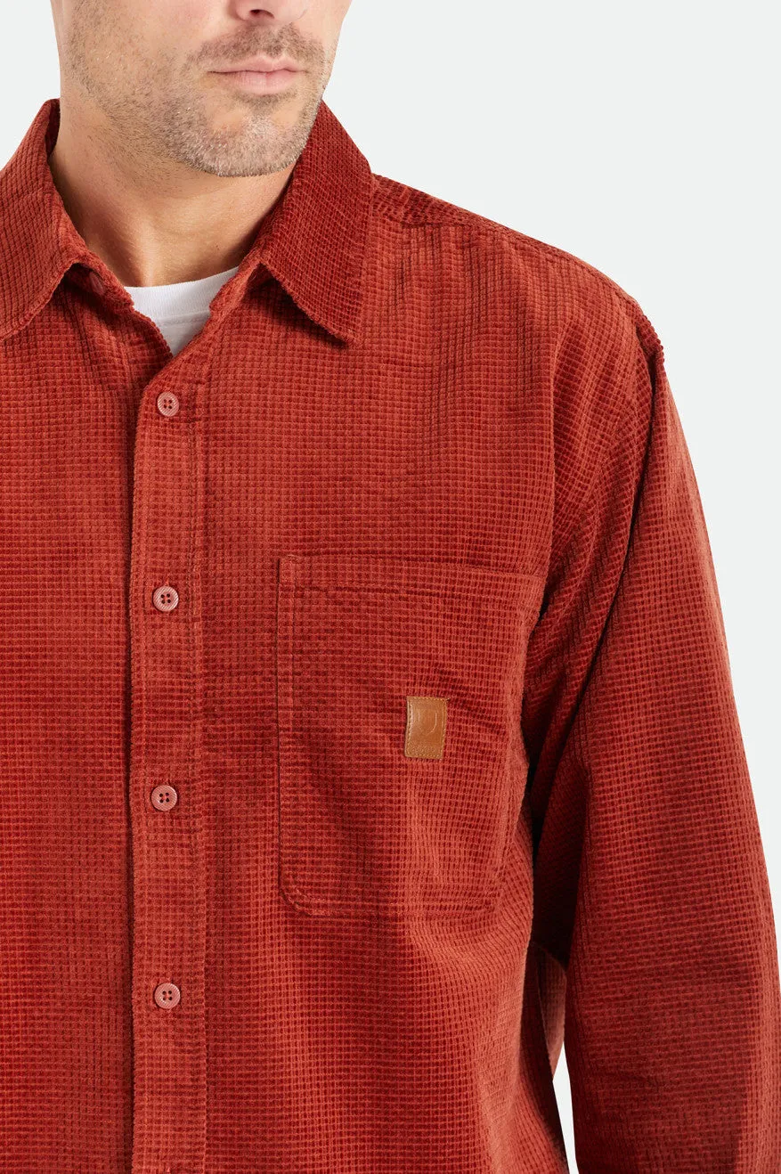 Porter L/S Waffle Corduroy - Burnt Henna