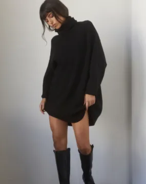 "Sweater Weather" sweater dress (Black)