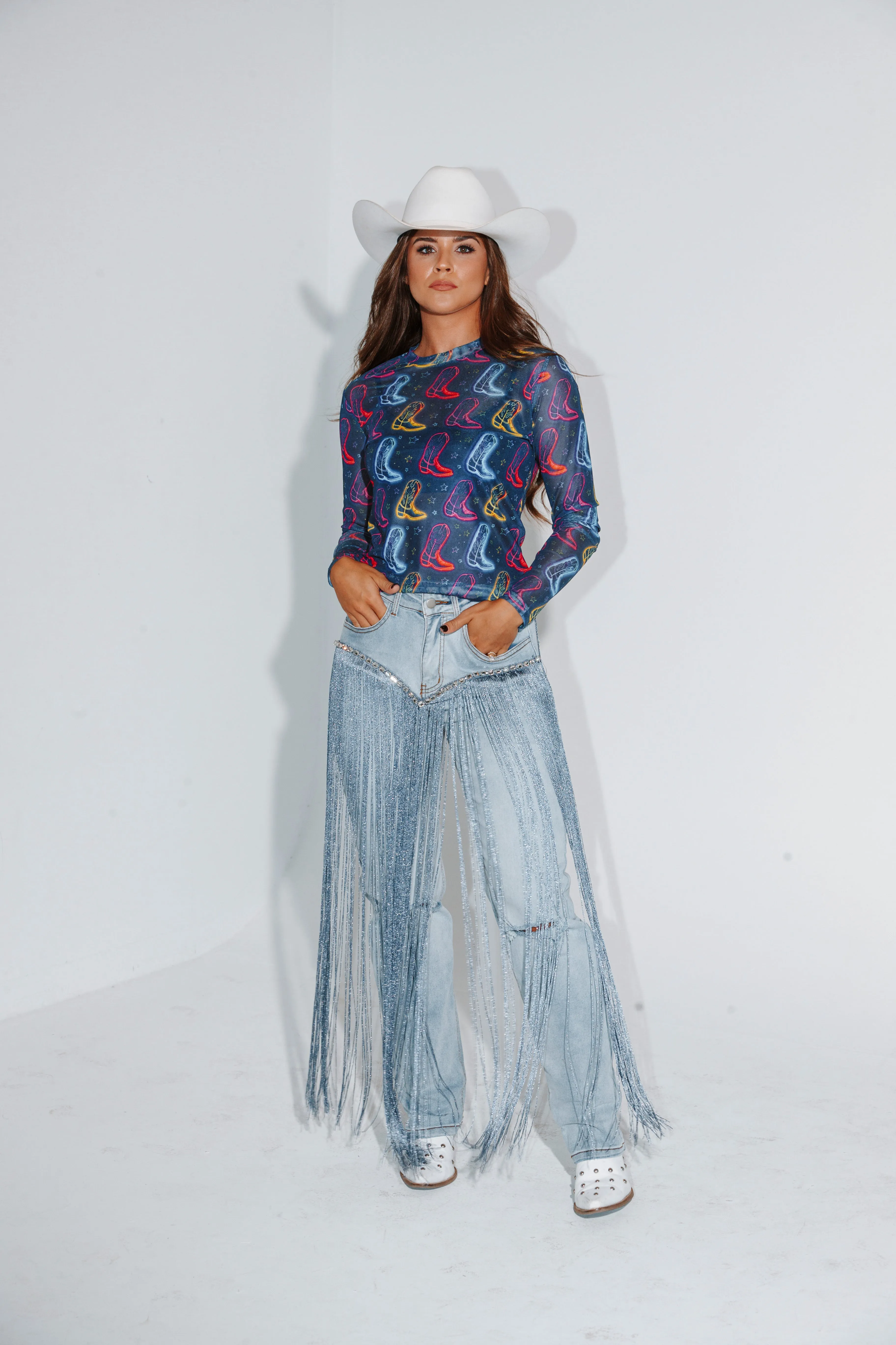 Rhinestone Rodeo Fringe Pants