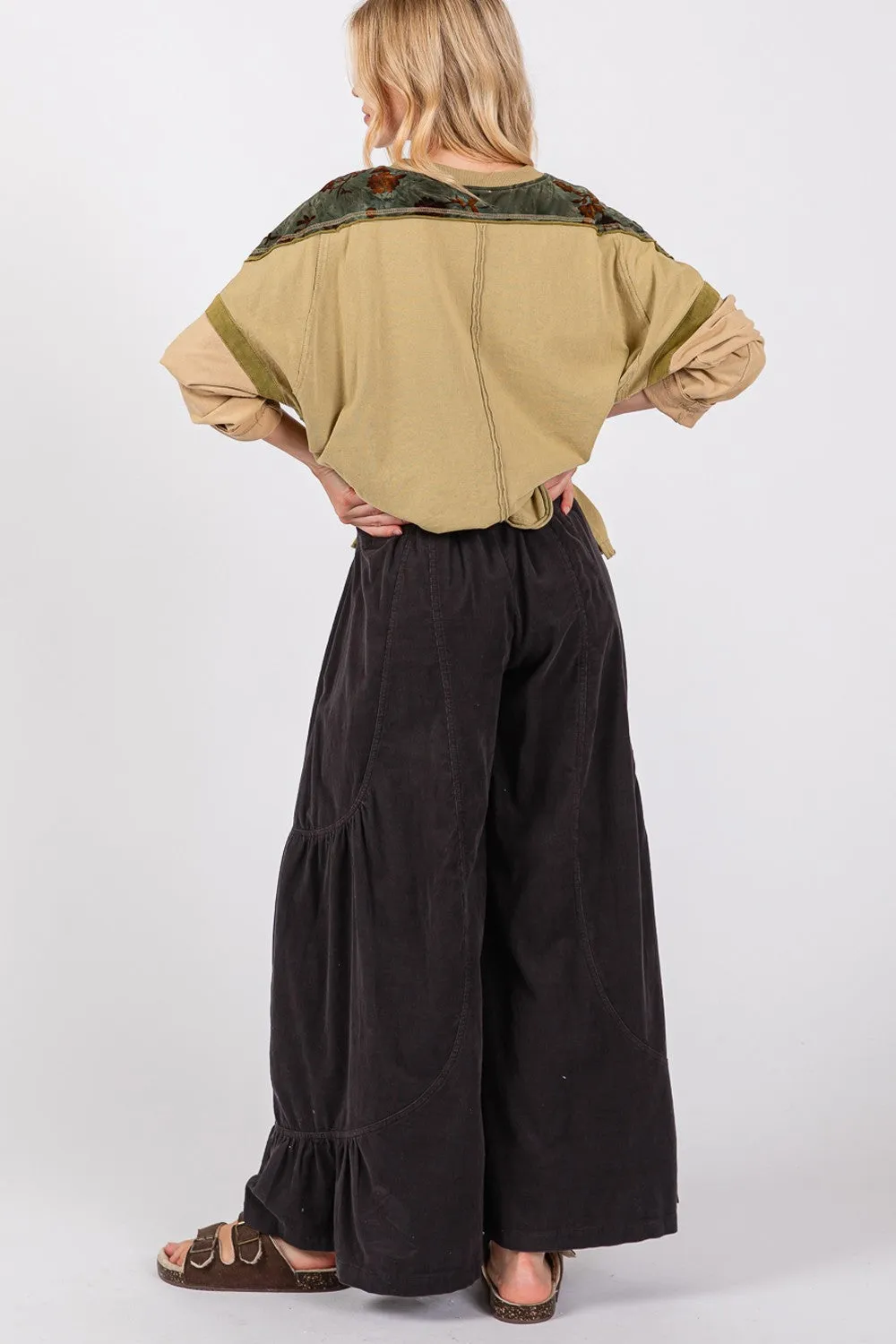 SAGE   FIG High Rise Corduroy Wide Leg Pants