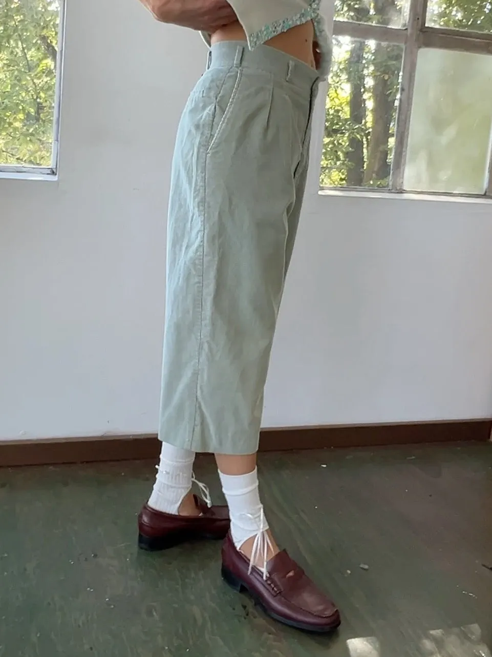 Sage Levis Cropped Cords (S)