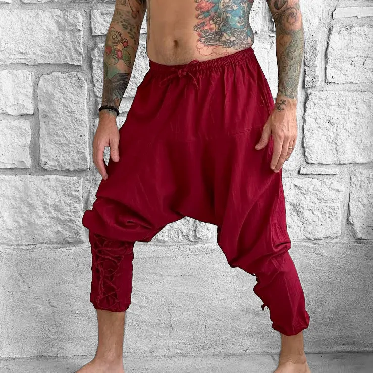 'Scallywag' Pants, Pirate, Harem, Jester - Dark Red