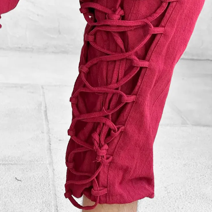 'Scallywag' Pants, Pirate, Harem, Jester - Dark Red