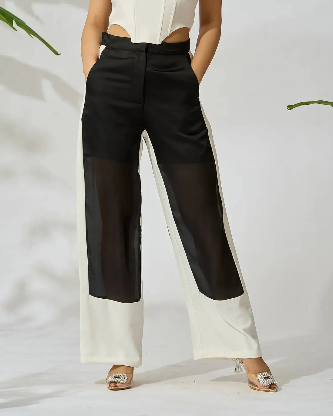 Sheer Elegance Straight Leg Pants