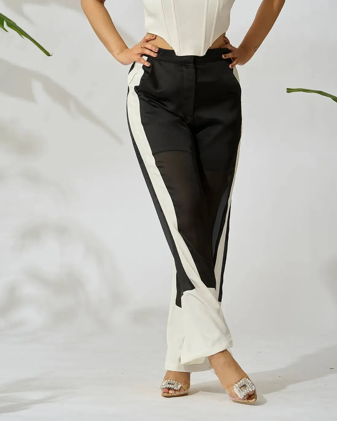 Sheer Elegance Straight Leg Pants