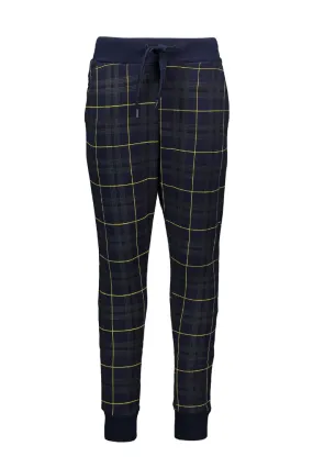 Slim Track Pants with Check Print