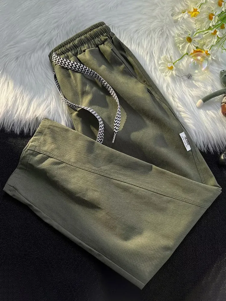 Spring Urban Khaki Loose Pants