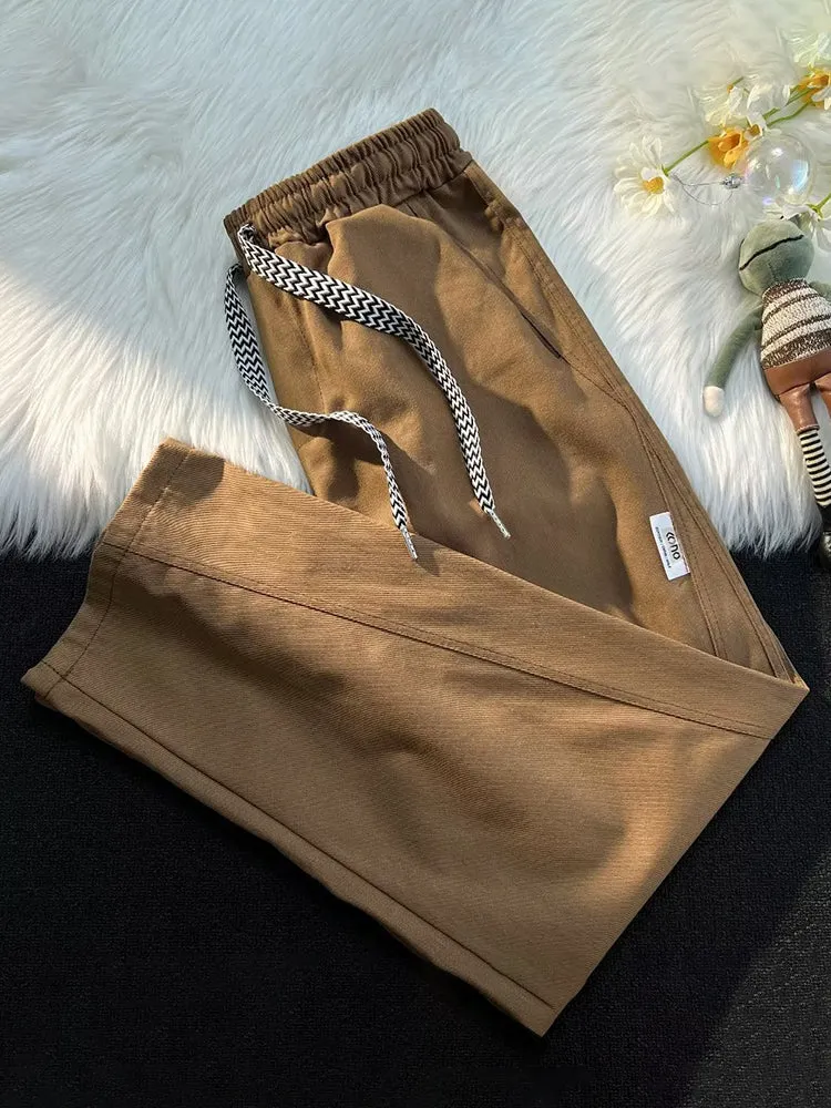 Spring Urban Khaki Loose Pants