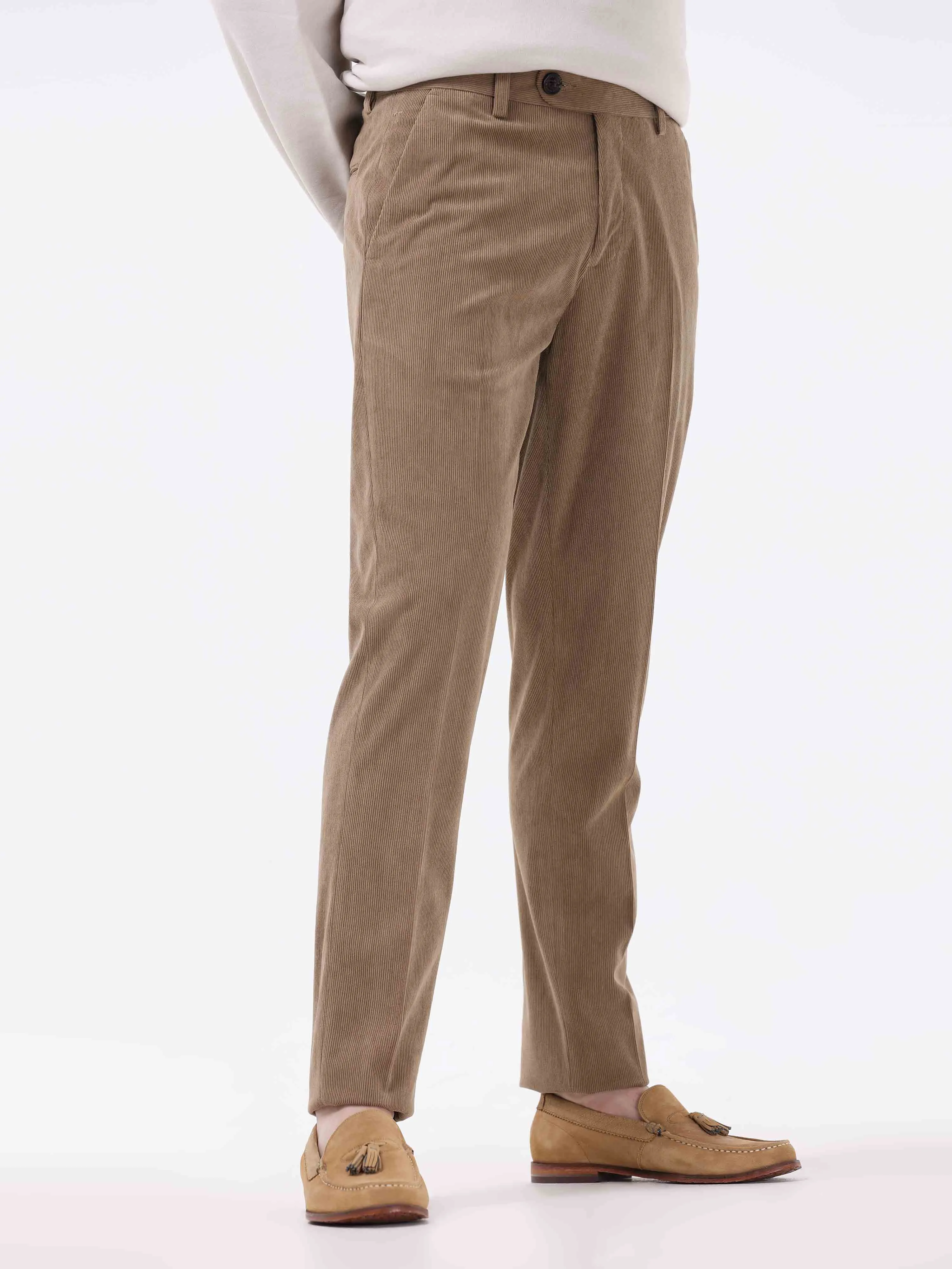 Statement Corduroy Khaki Pant