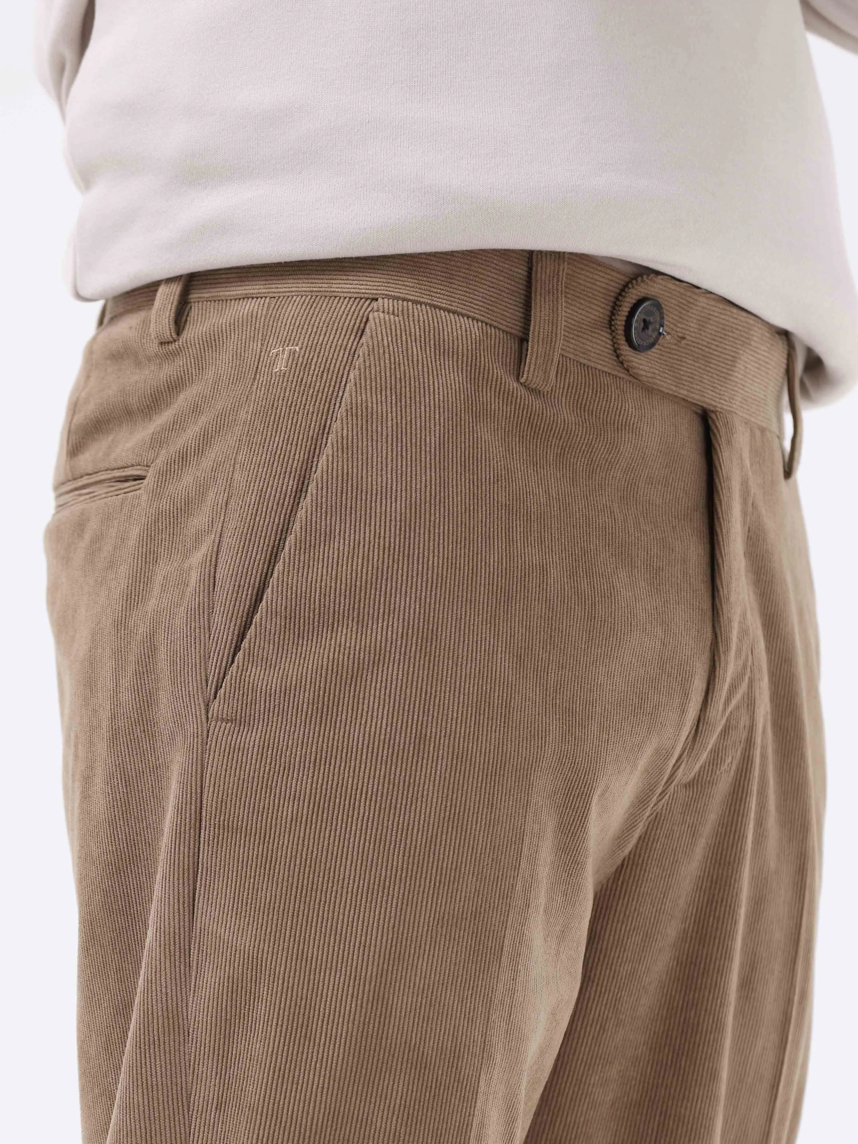 Statement Corduroy Khaki Pant