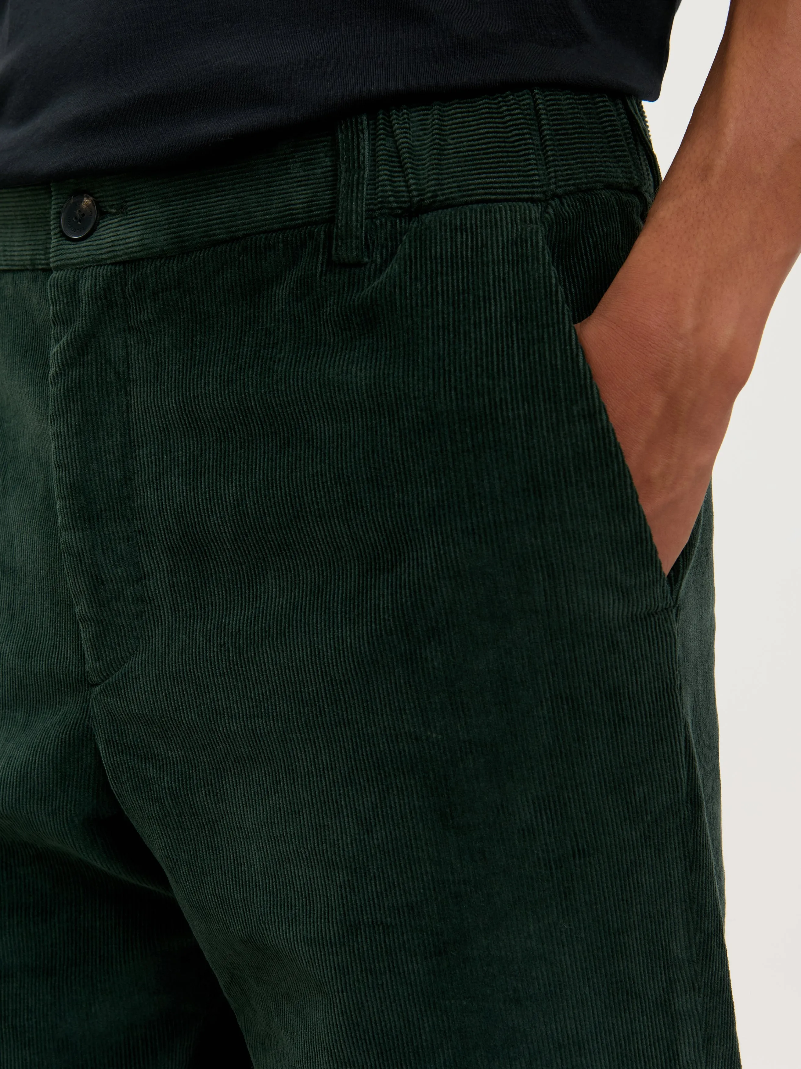 The Cord Trouser || Dark Olive | Stretch Cotton