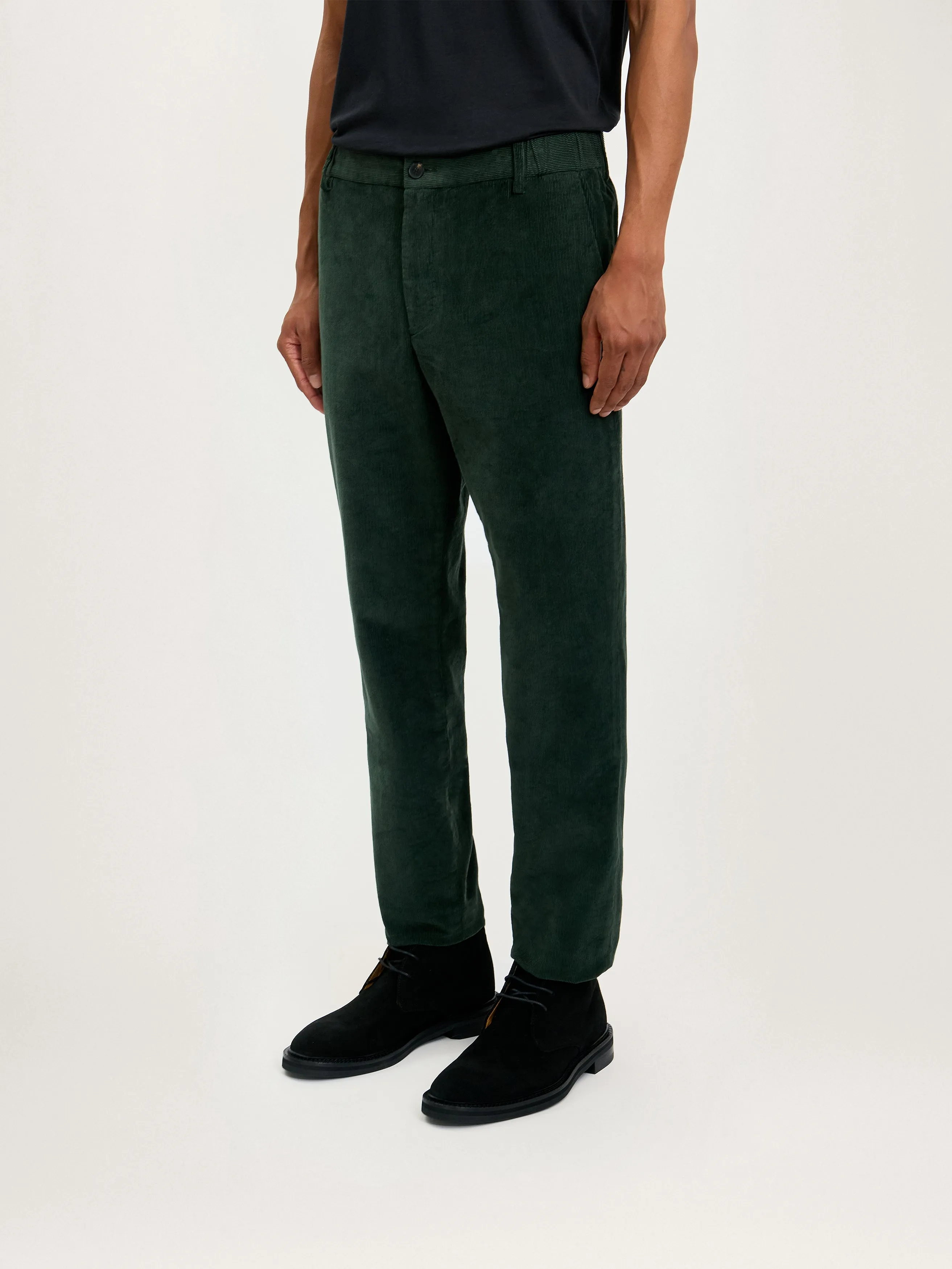 The Cord Trouser || Dark Olive | Stretch Cotton