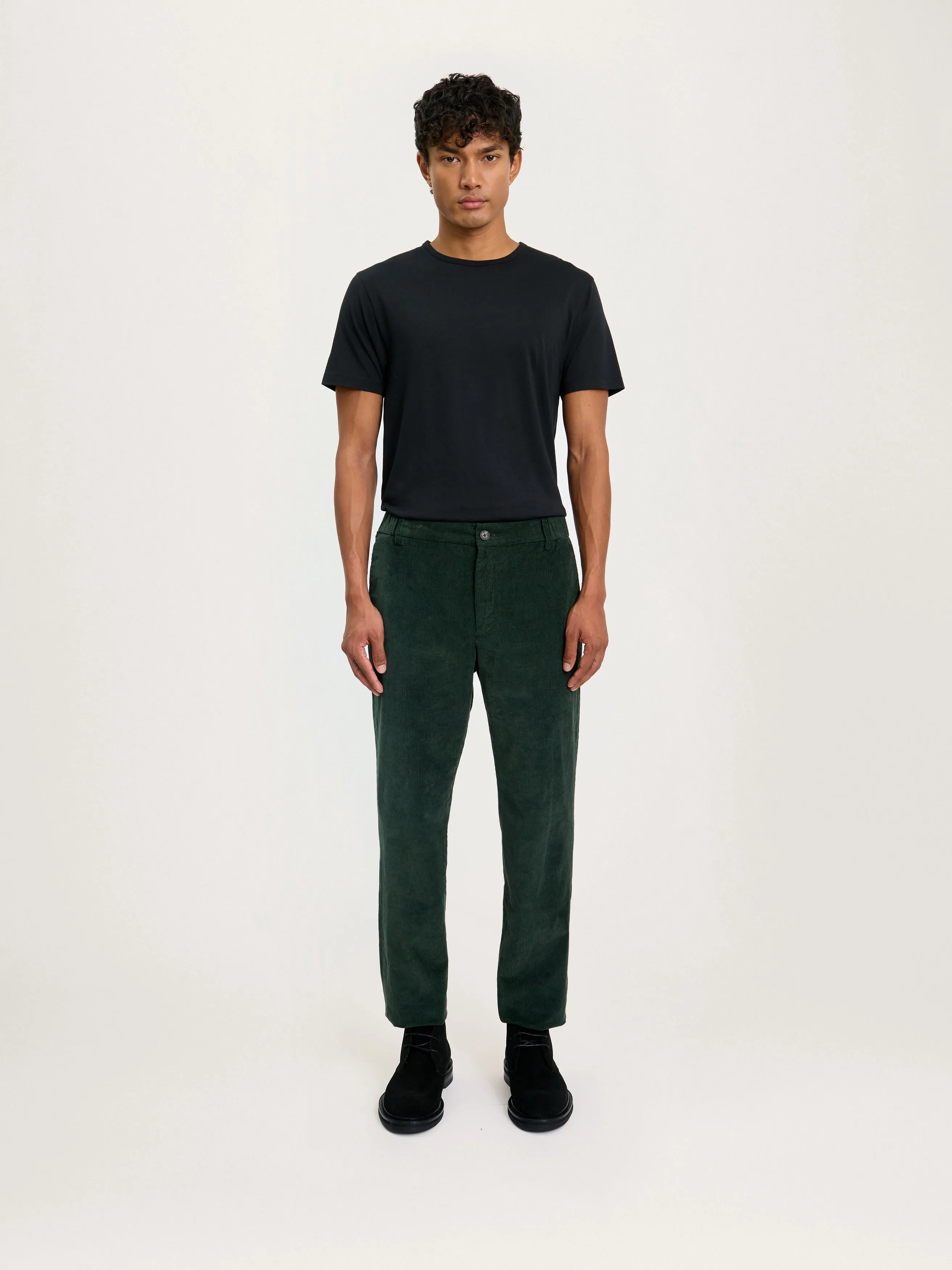 The Cord Trouser || Dark Olive | Stretch Cotton